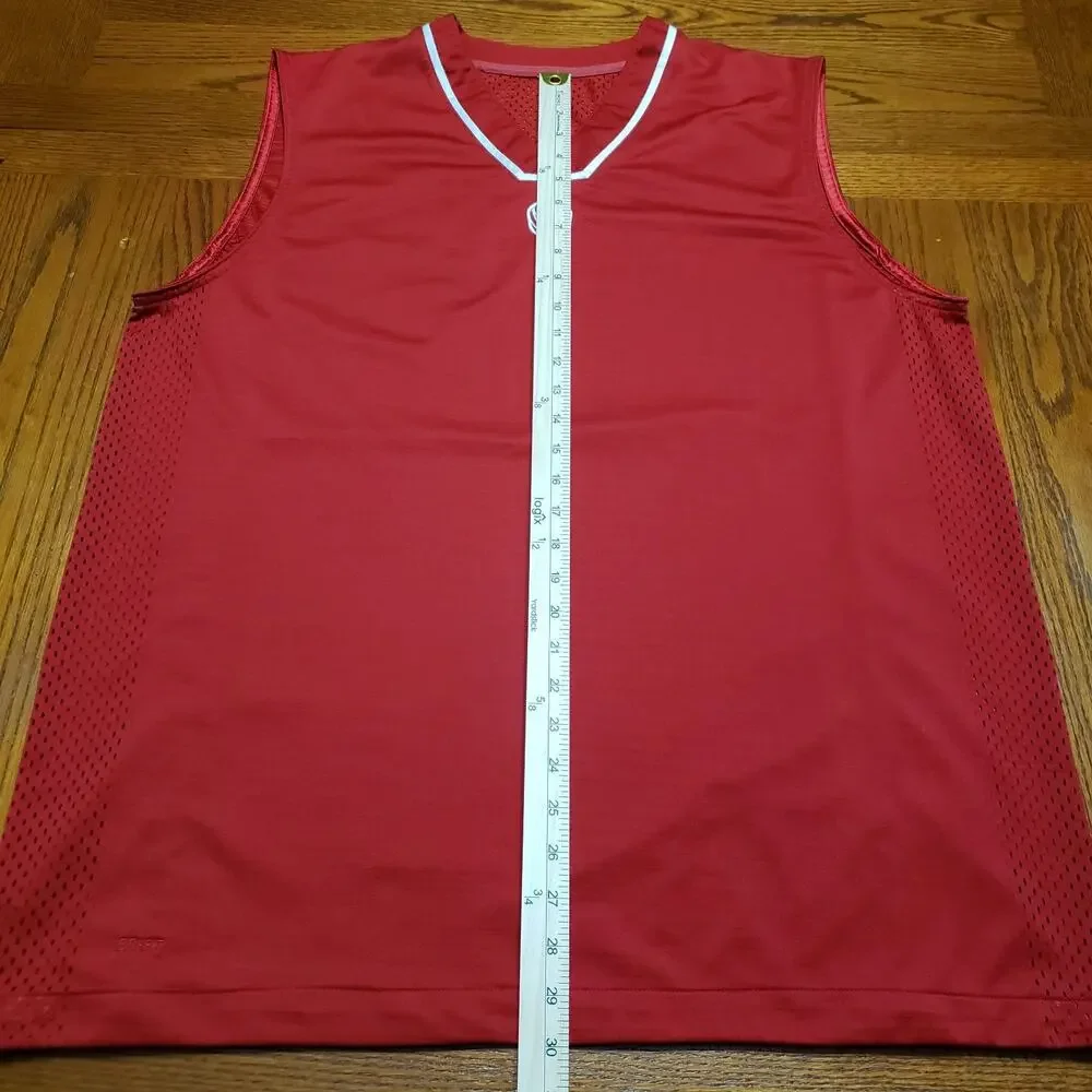 Vintage 90s Y2K Nike Shirt Men Extra Large Red White Hoop Tech Dri Fit Tank Top